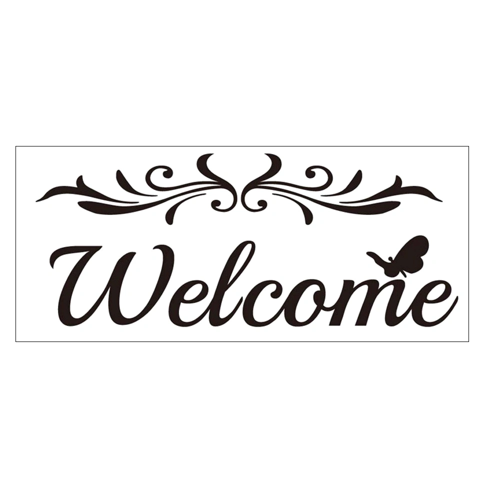 2pcs Welcome Wall Stickers Welcome Decals PVC Stickers Decorative Wall Sticker