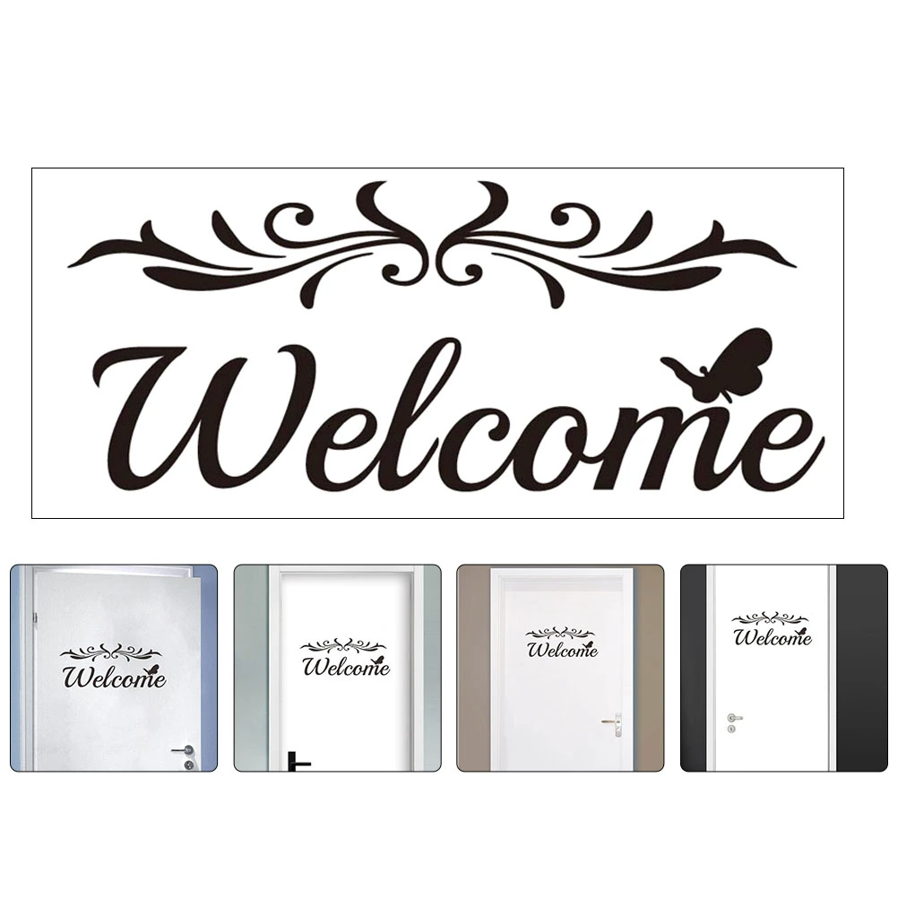 2pcs Welcome Wall Stickers Welcome Decals PVC Stickers Decorative Wall Sticker