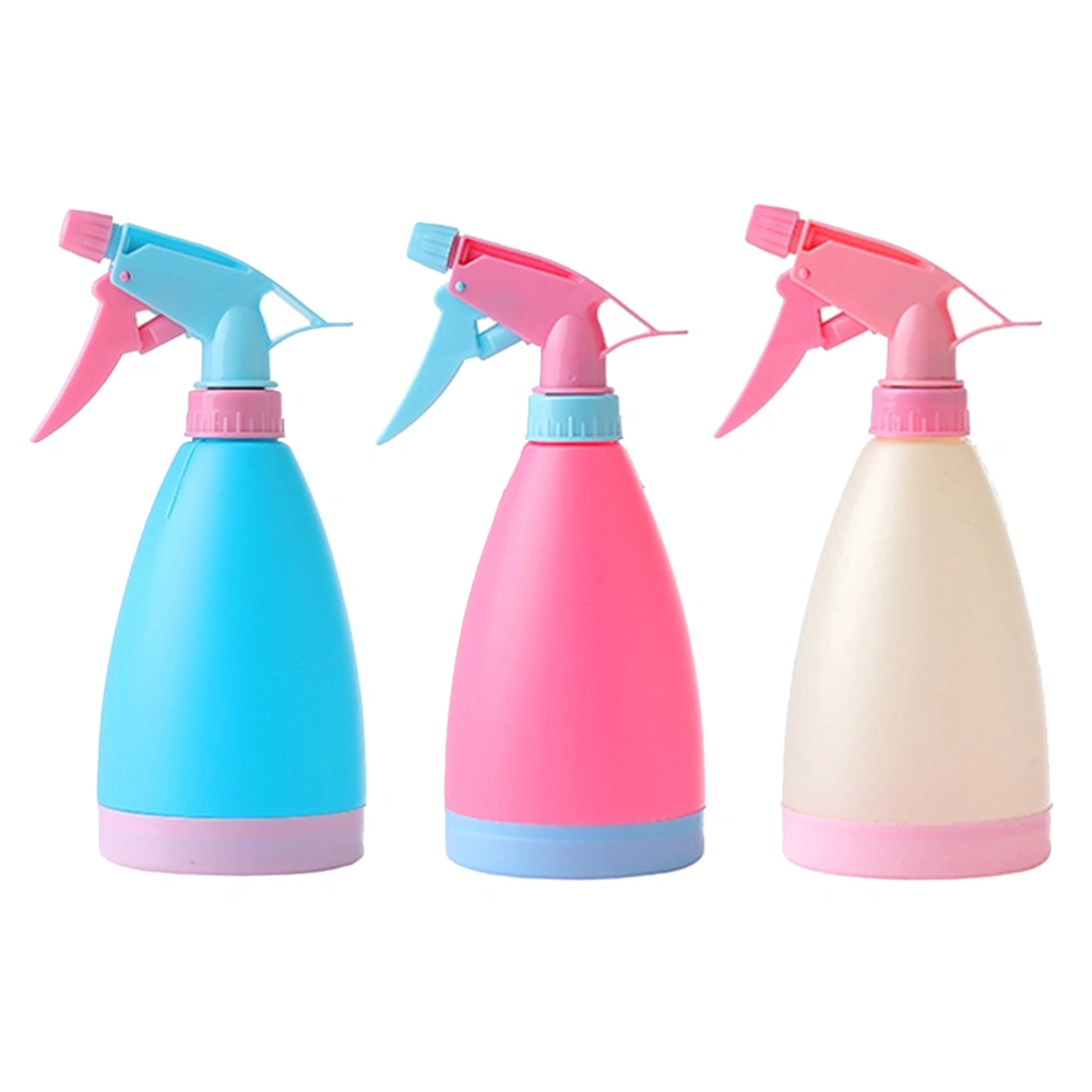 3pcs Candy Color Hand Pressure Sprayer Empty Spray Kettle Plastic Refillable Sprinkling Kettles Watering Tool (Mixed Colors)