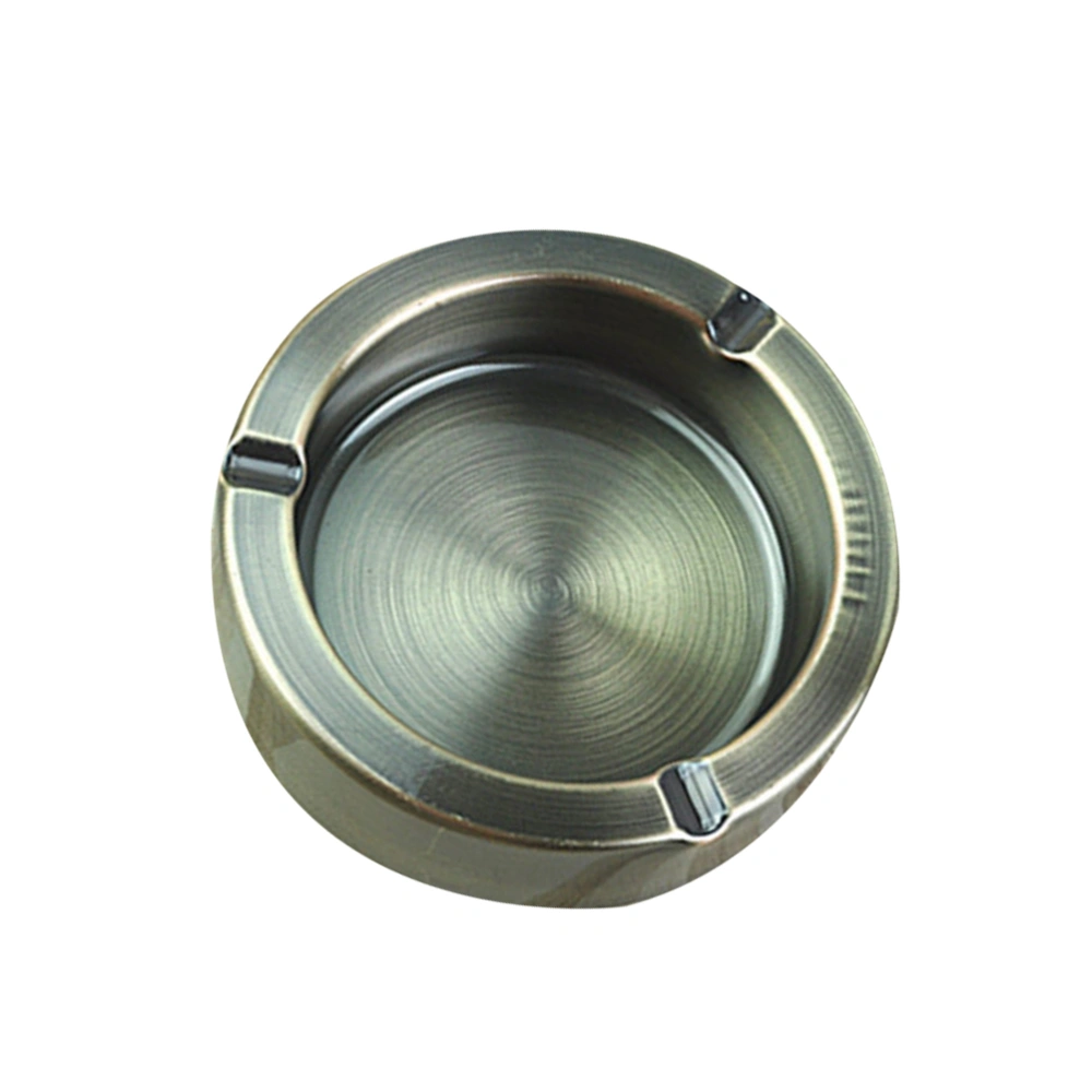 Stainless Steel Ashtray Creative Thickened Anti-fall Ashtray Cigarette Smoking Ash Tray for Car Home(Green Bronze Small Size)