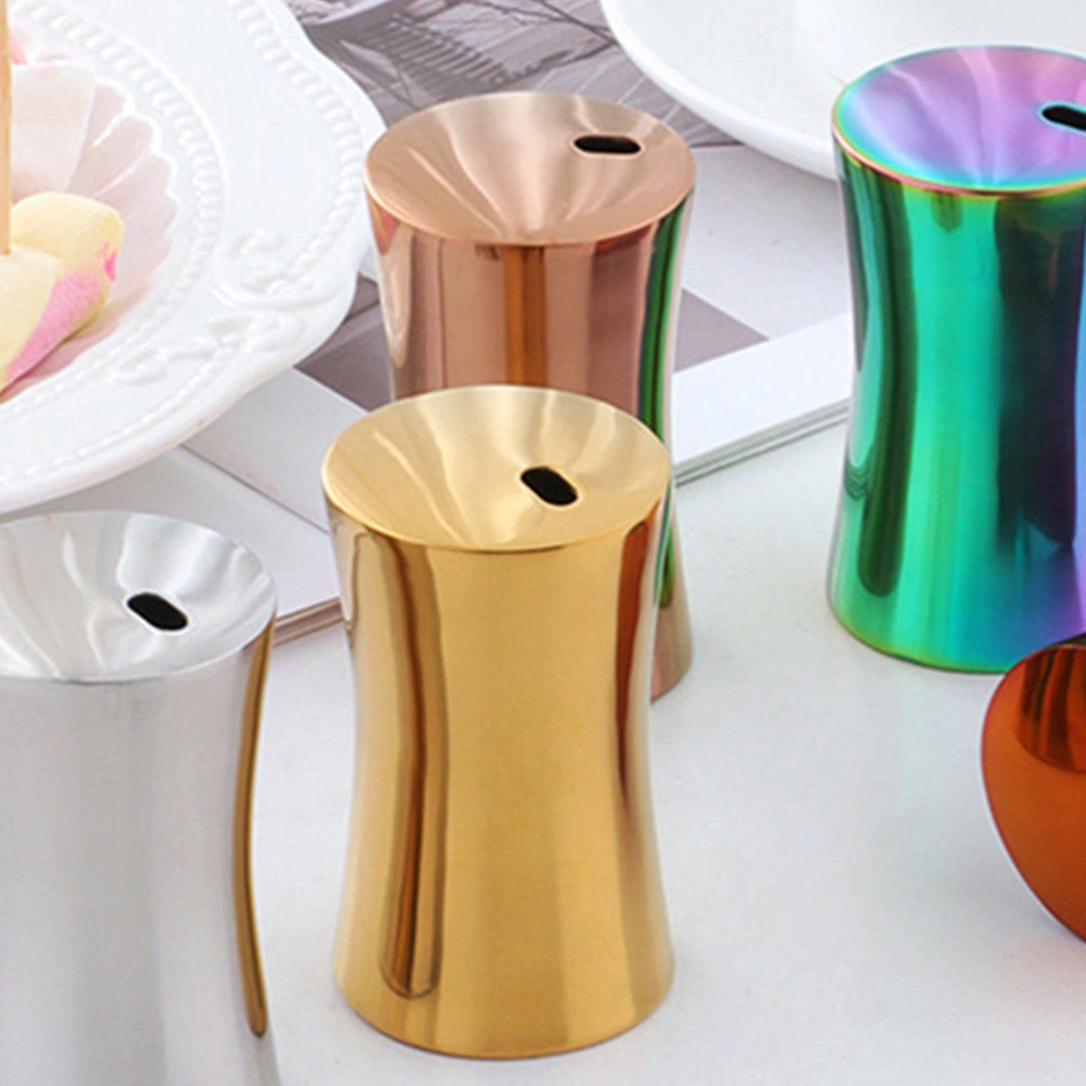 Stainless Steel Toothpick Holder Portable Toothpick Box Mini Toothpick Container Creative Waist Shape Style Toothpick Box for Home Restaurant (Rose Gold)