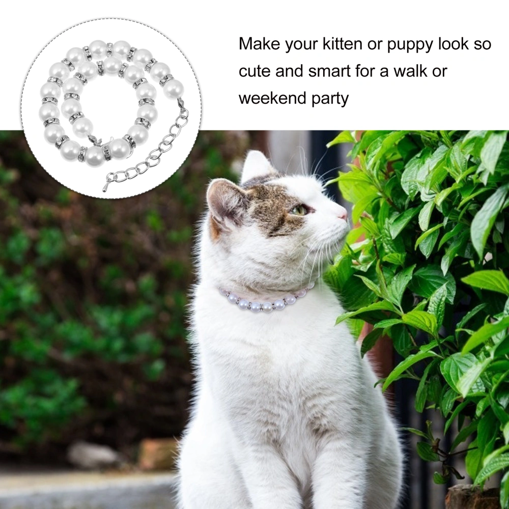 1 Set Fashionable Pearls Dog Necklace Pet Jewelry Collar Cat Wedding Collar