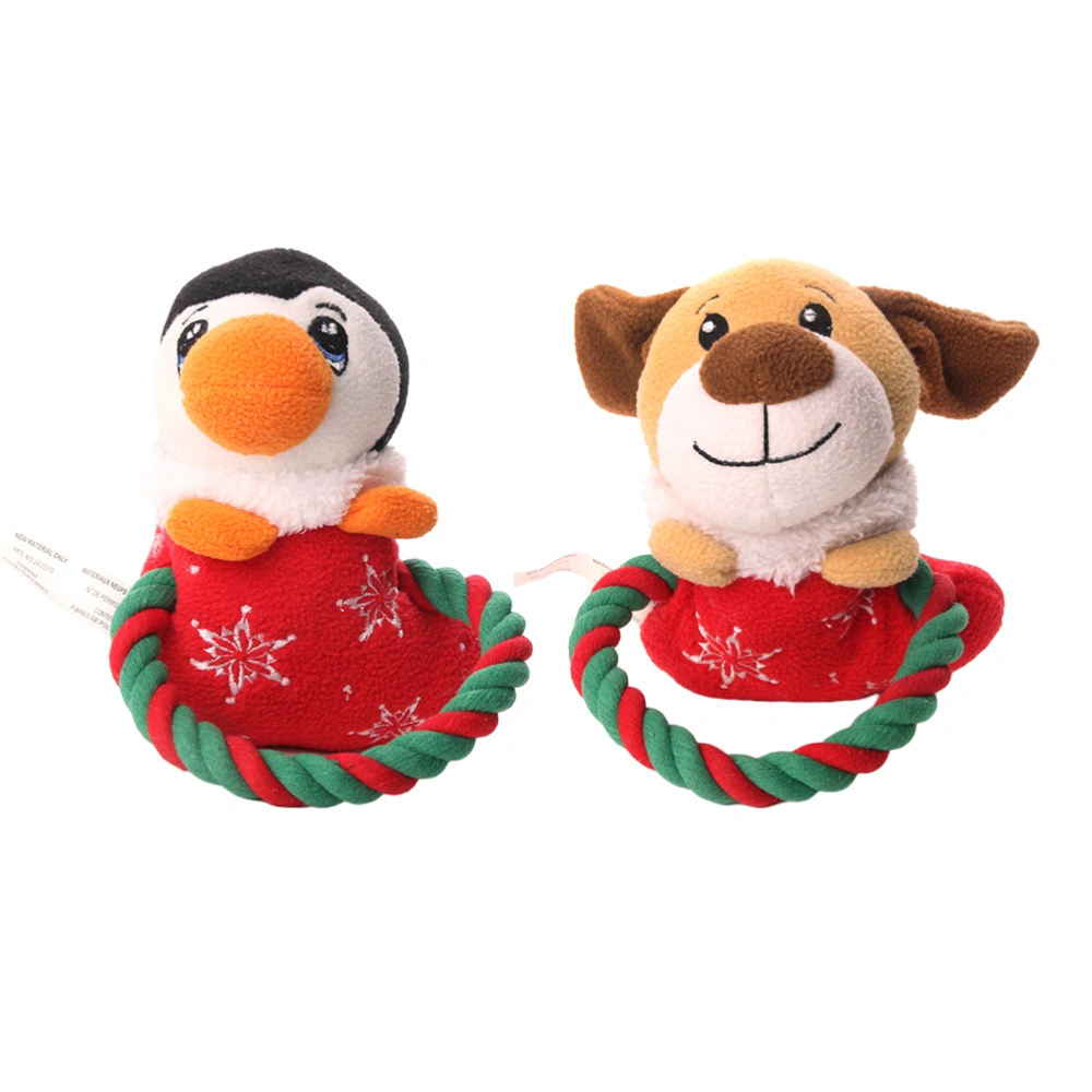 2pcs Christmas Pet Toys Dog Bite Toys Sounding Toy Plush Toy Pet Supplies for Home Shop