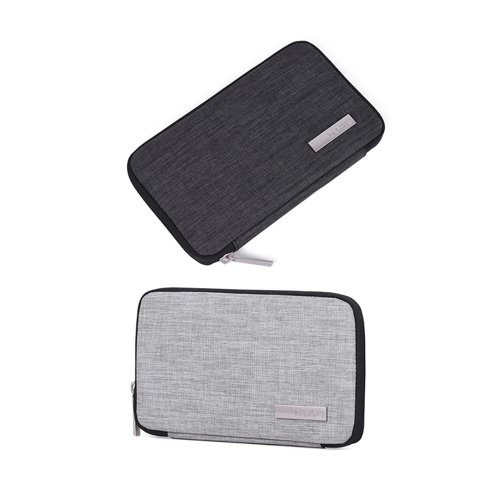 Polyester Digital Accessories Bag Electronics Protection Organizer Carrying Storage Case for Cables Earphone Power Bank (Dark Grey)