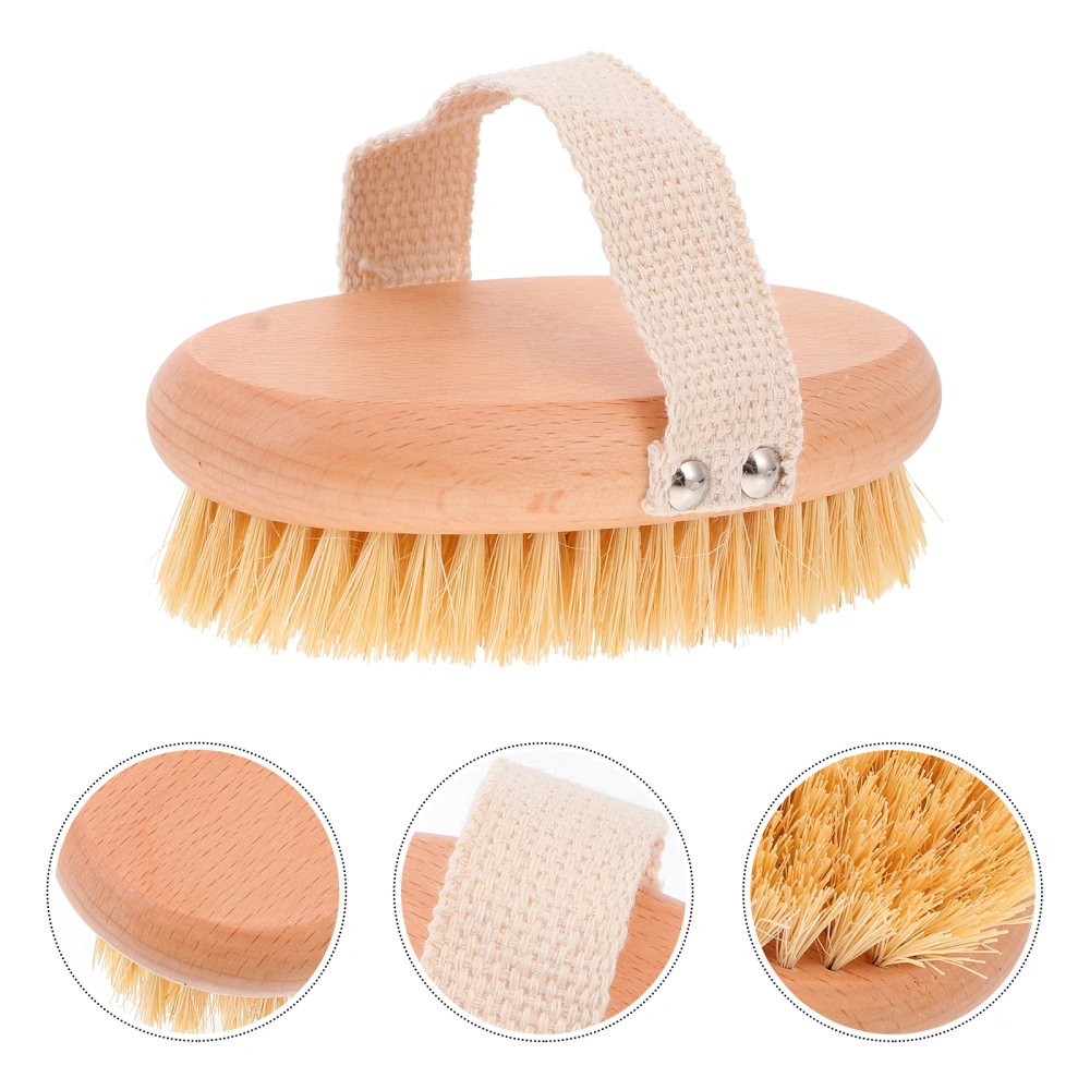 1Pc Body Massage Brush Beech Wooden Bristles Bathing Brush Bathing Accessory