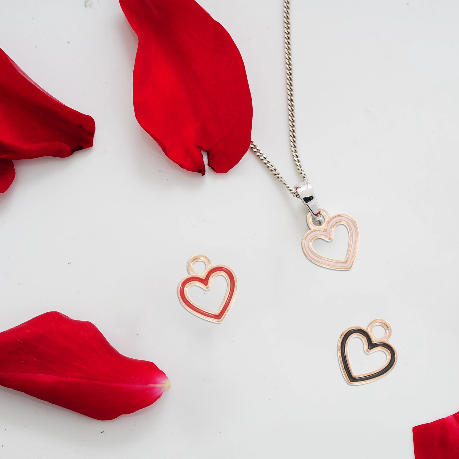 30pcs Stylish DIY Jewelry Accessories Heart Shape Pendant Hanging Ornament