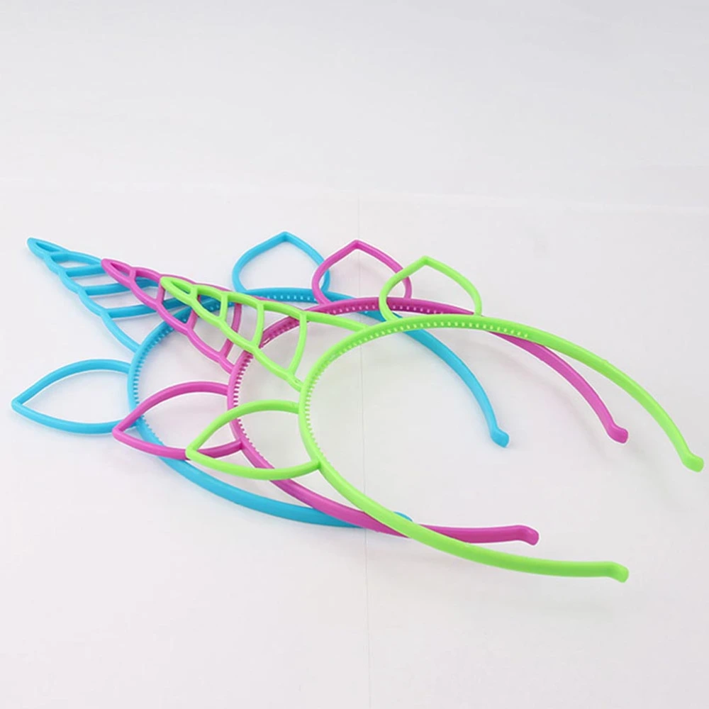 6pcs Plastic Unicorn Hair Funny Creative Head Hoops for Kids Child Baby (Mixed Colour)