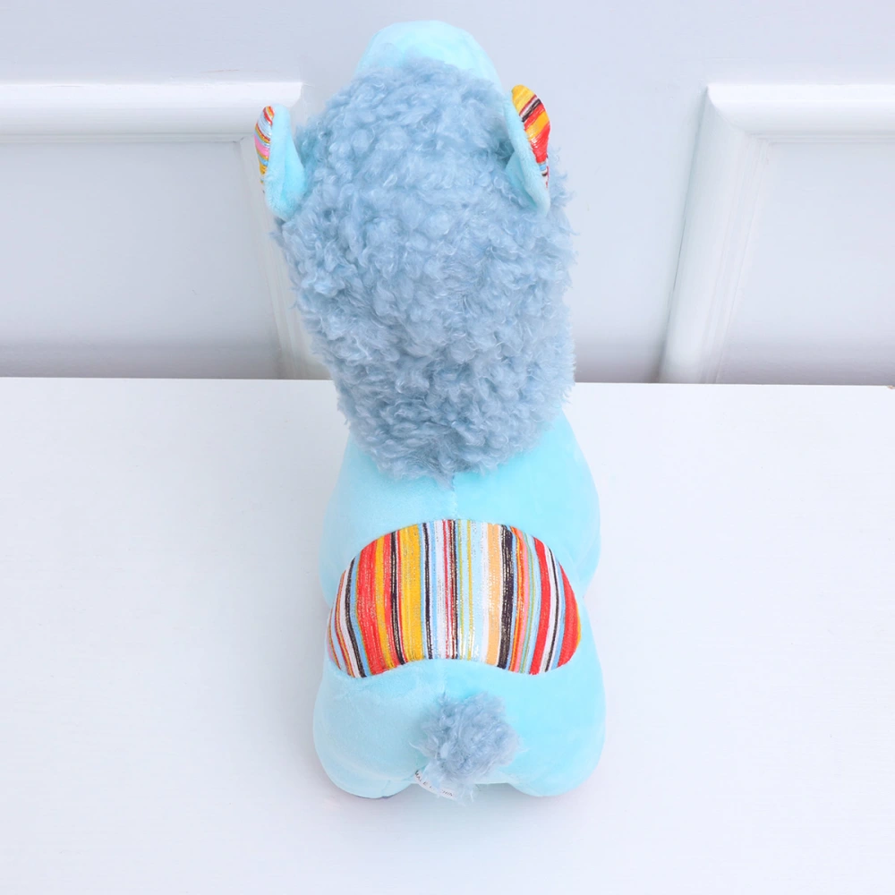 1Pc Plush Doll Squinting Alpaca Plush Toy Mascot Pillow Toy Christmas Gift for Girls (Blue 35cm Height)