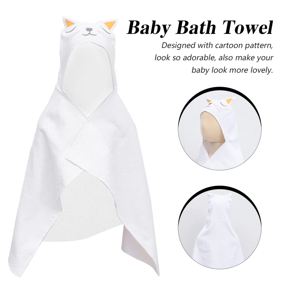 Unisex Cartoon Absorbent Hooded Bath Towel Shower Bathrobe for Baby Kids Toddler