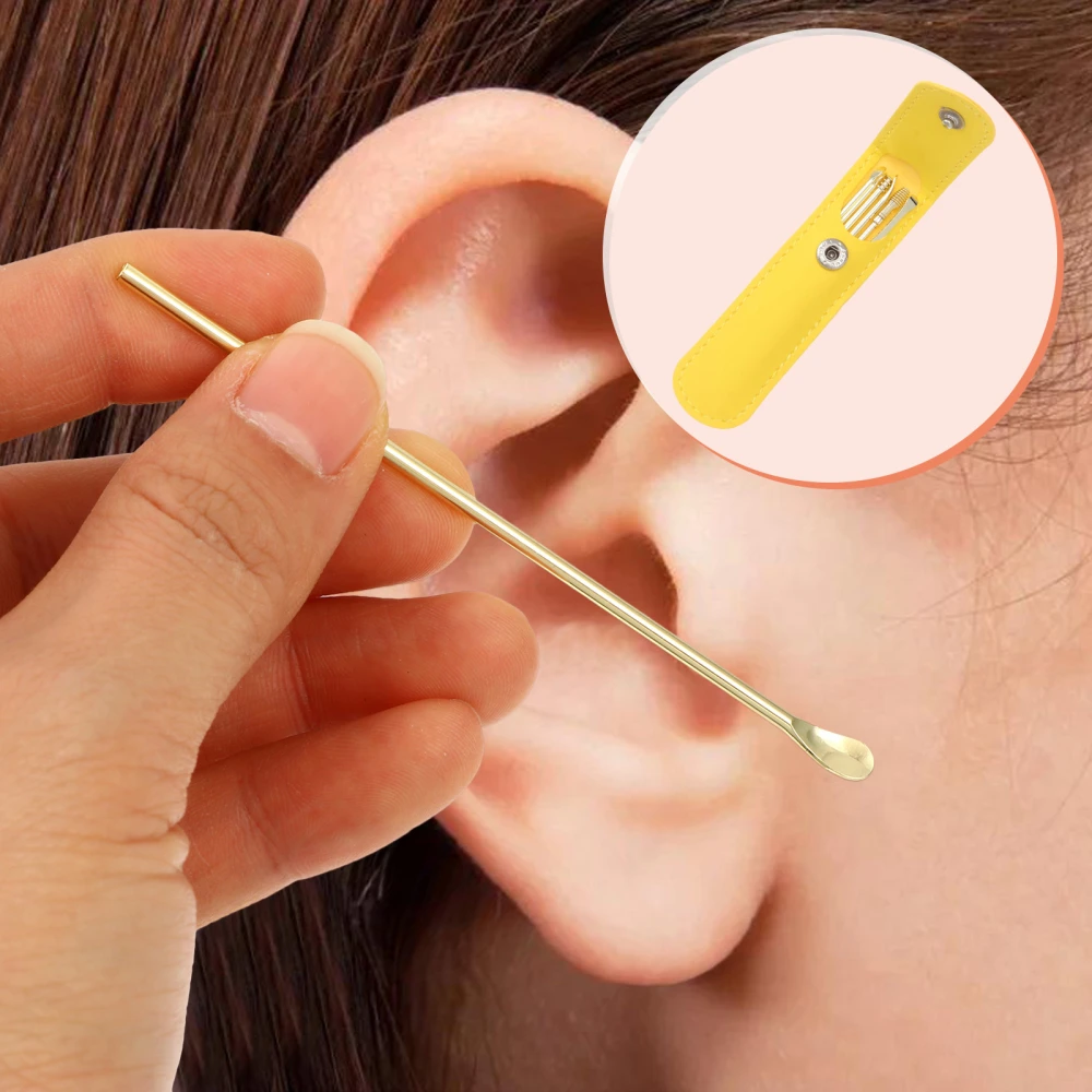 1 set of Ear Picks Spiral Ear Clean Tool Ear Wax Removal Tool with Storage Bag