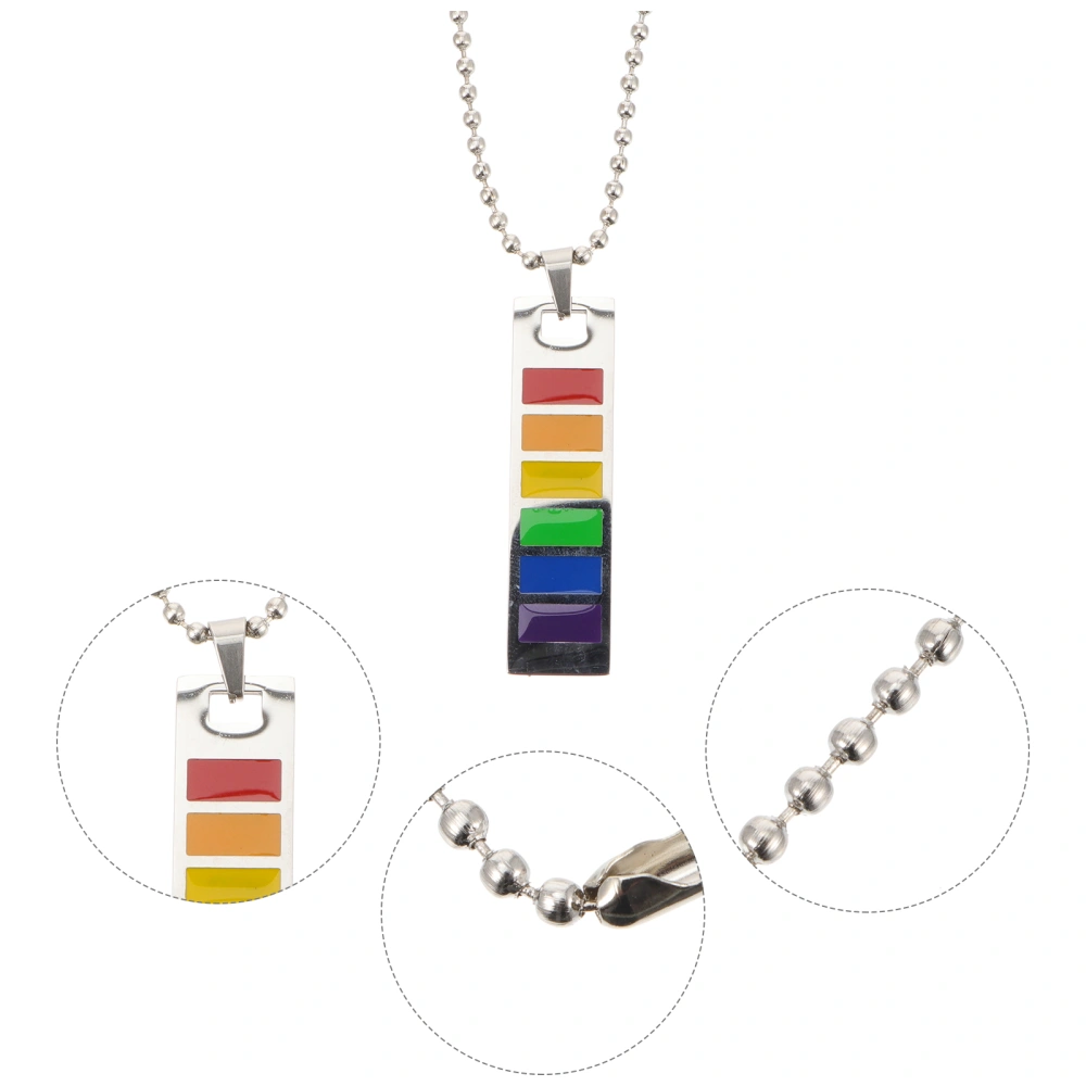 1pc Creative Rainbow Pendant Chain Elegant Metal Necklace Female Neck Accessory