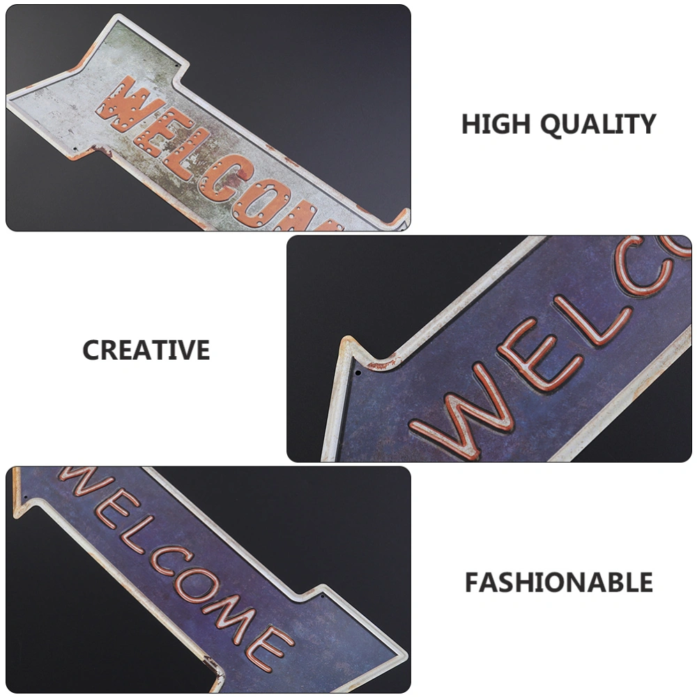 1 Set 2 Pcs Retro Iron Home Bar Coffee Shop WELCOME Doorplates (Assorted Color)