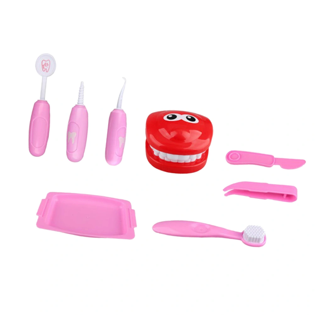 1 Set of Baby Play House Toys Simulation Dentist Set Educational Toy Early Learning Toy Pink