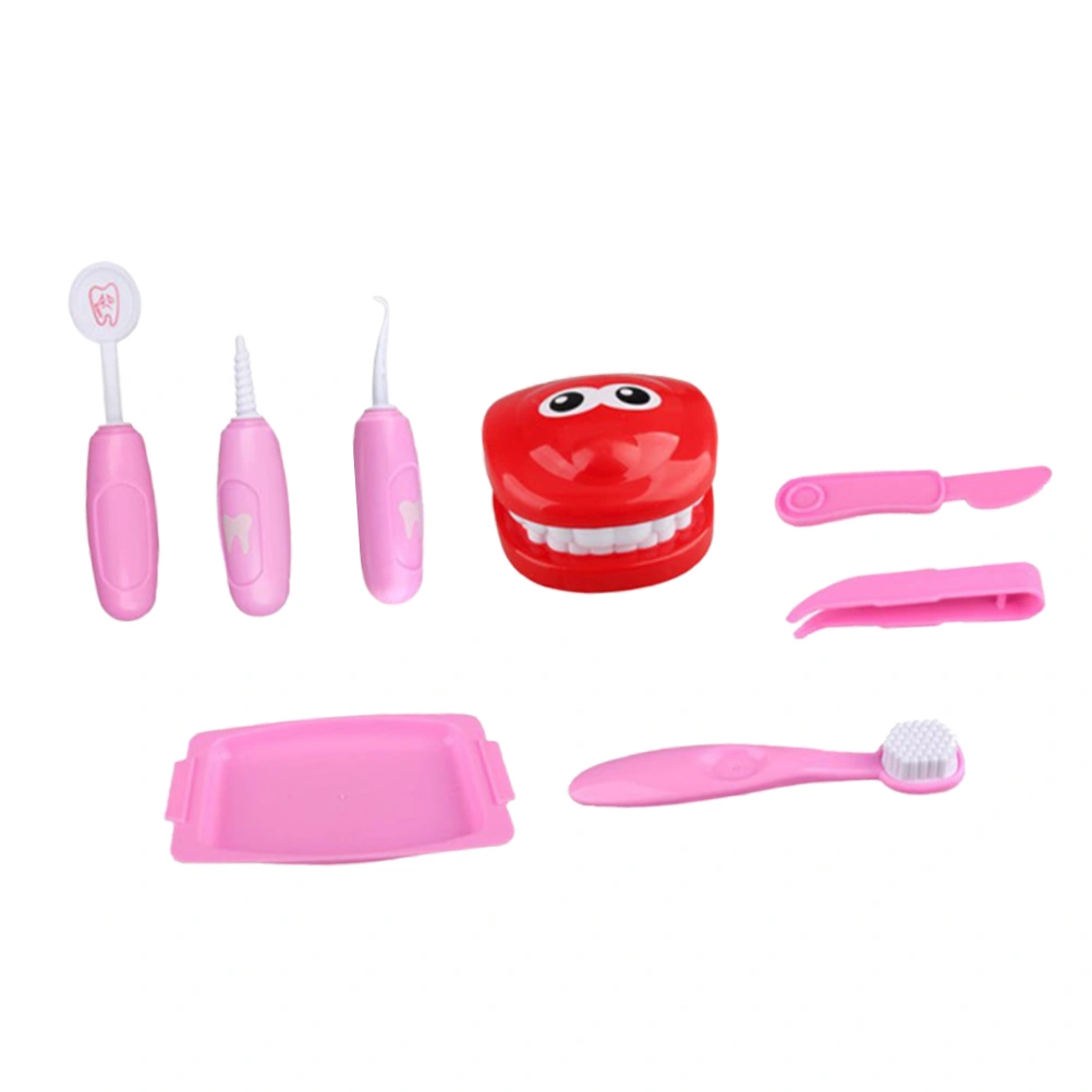 1 Set of Baby Play House Toys Simulation Dentist Set Educational Toy Early Learning Toy Pink