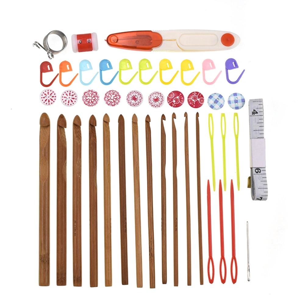 43Pcs Handle Aluminum Crochet Hooks Kit Yarn Knitting Needles Sewing Tools Ergonomic Grip Set Crochet with Storage Bag