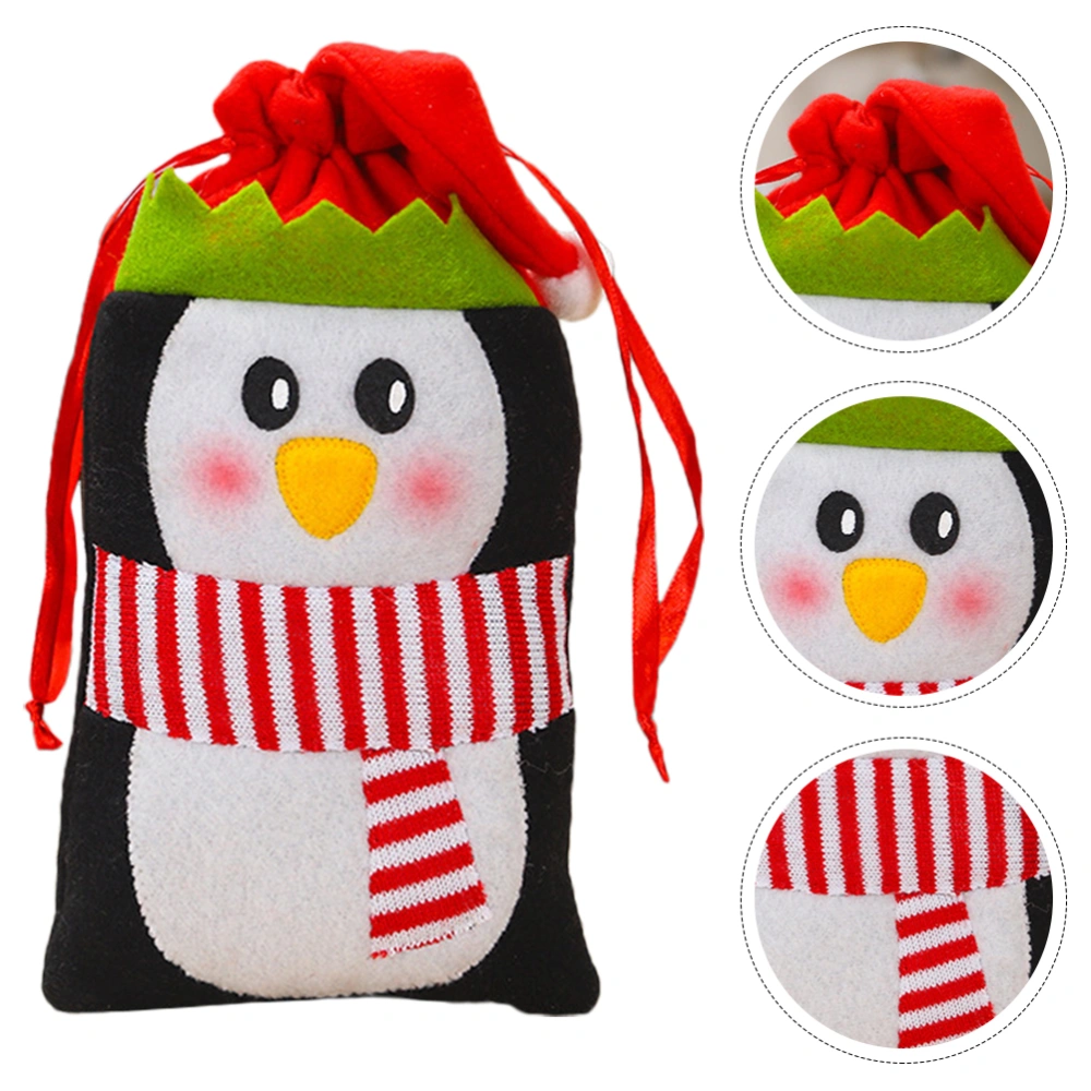 2pcs Portable Candy Gift Drawstring Bags Christmas Elements Storage Pouches