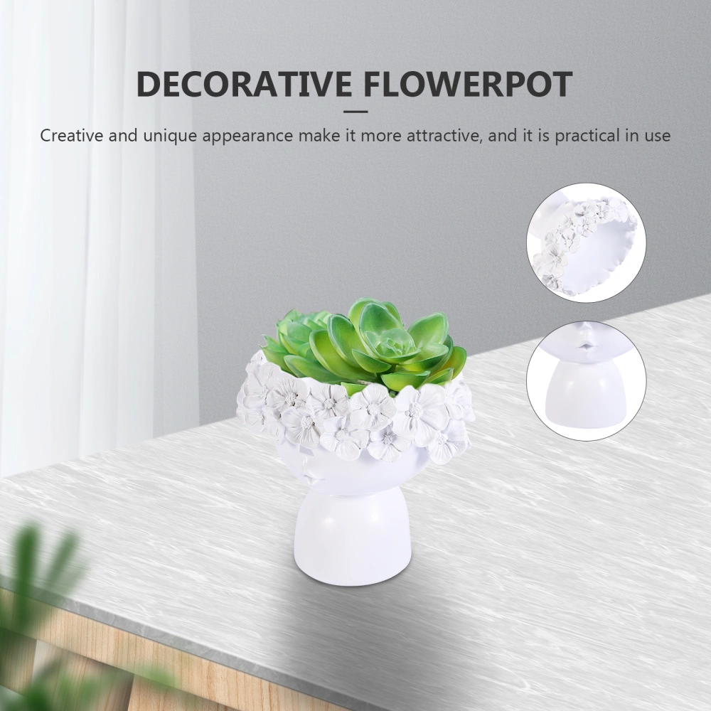 1Pc Human Body Shape Flowerpot Decorative Succulent Pot Creative Adornment White