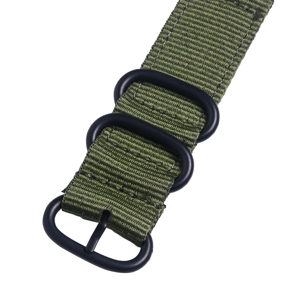 20mm Watch Strap Webbing Durable 2-Joint Nylon Watch Band Wristband for Watch Replacement (Army Green with Black Buckle)