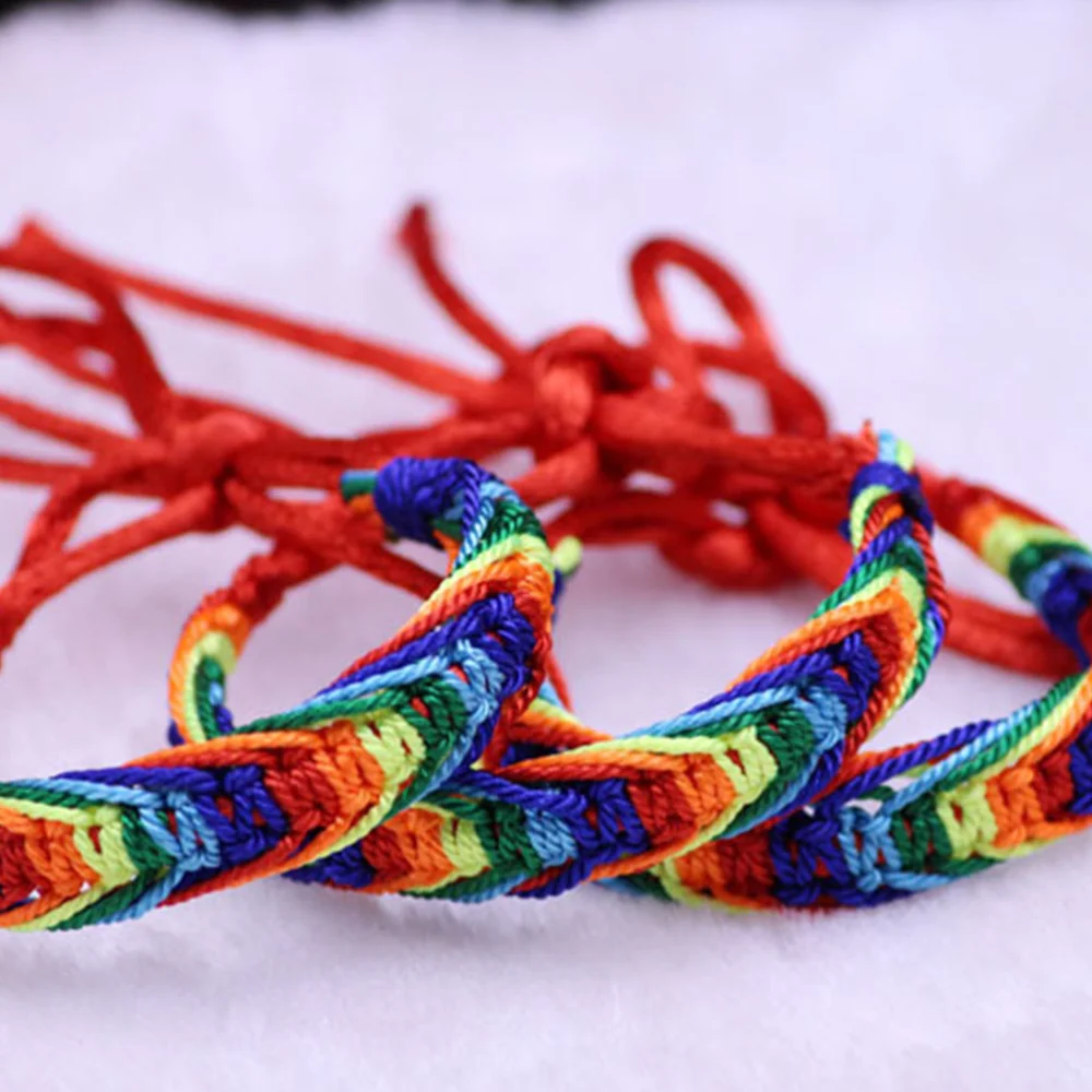 10pcs Handmade Weaving Bracelets Colorful Handcraft Bracelet Weaving Jewelry Decor for Kids Children