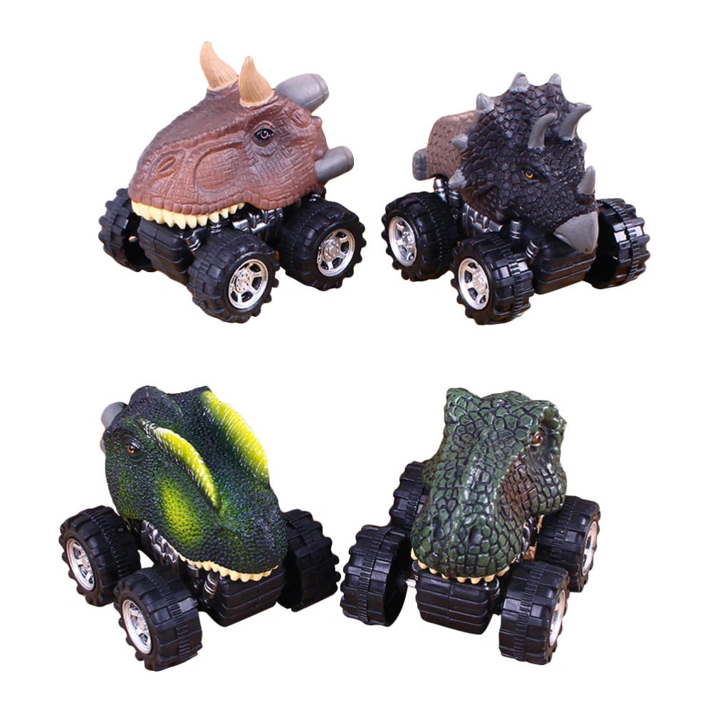 4PCS Dinosaur Model Friction Powered Alloy Dinosaur Model Toy Pull-back and Go Toy Play Set For Kids Baby Toddlers