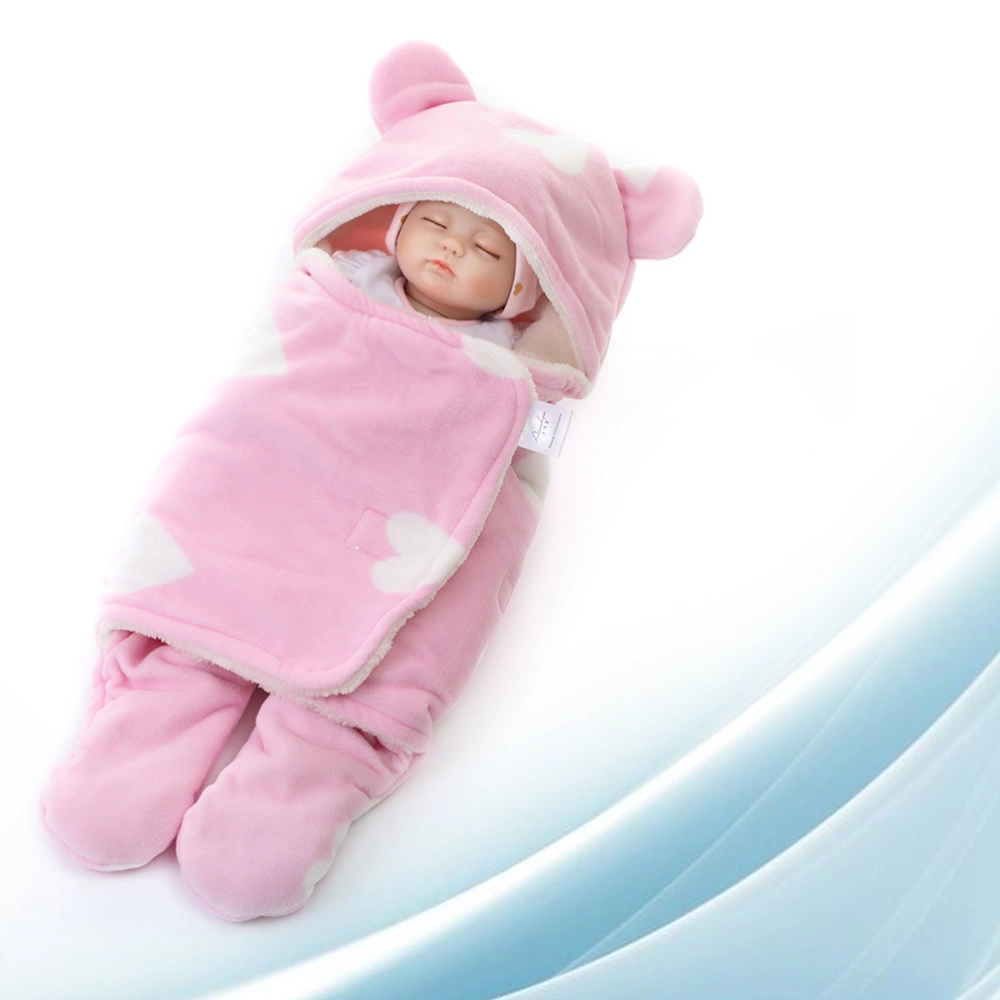 Spring Autumn Thin Infant Swaddle Baby Sleeping Bag Envelopes for Newborns Double Layers Baby Sleep Sacks Baby Pram Blankets(Pink Love,Swaddling Clothes Small)