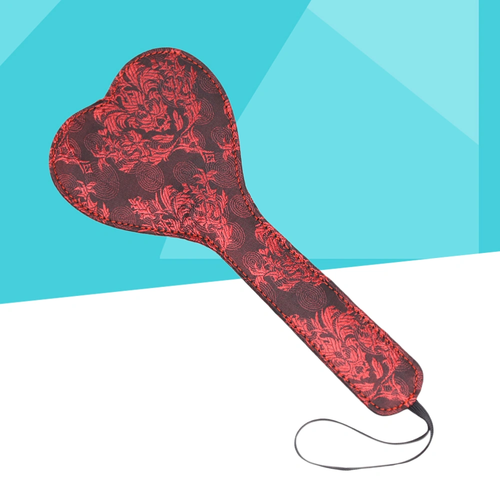 Leather Spanking Paddle Sex Slapper Vintage Floral Design Role Play Accessory for Adults (Heart Shaped)