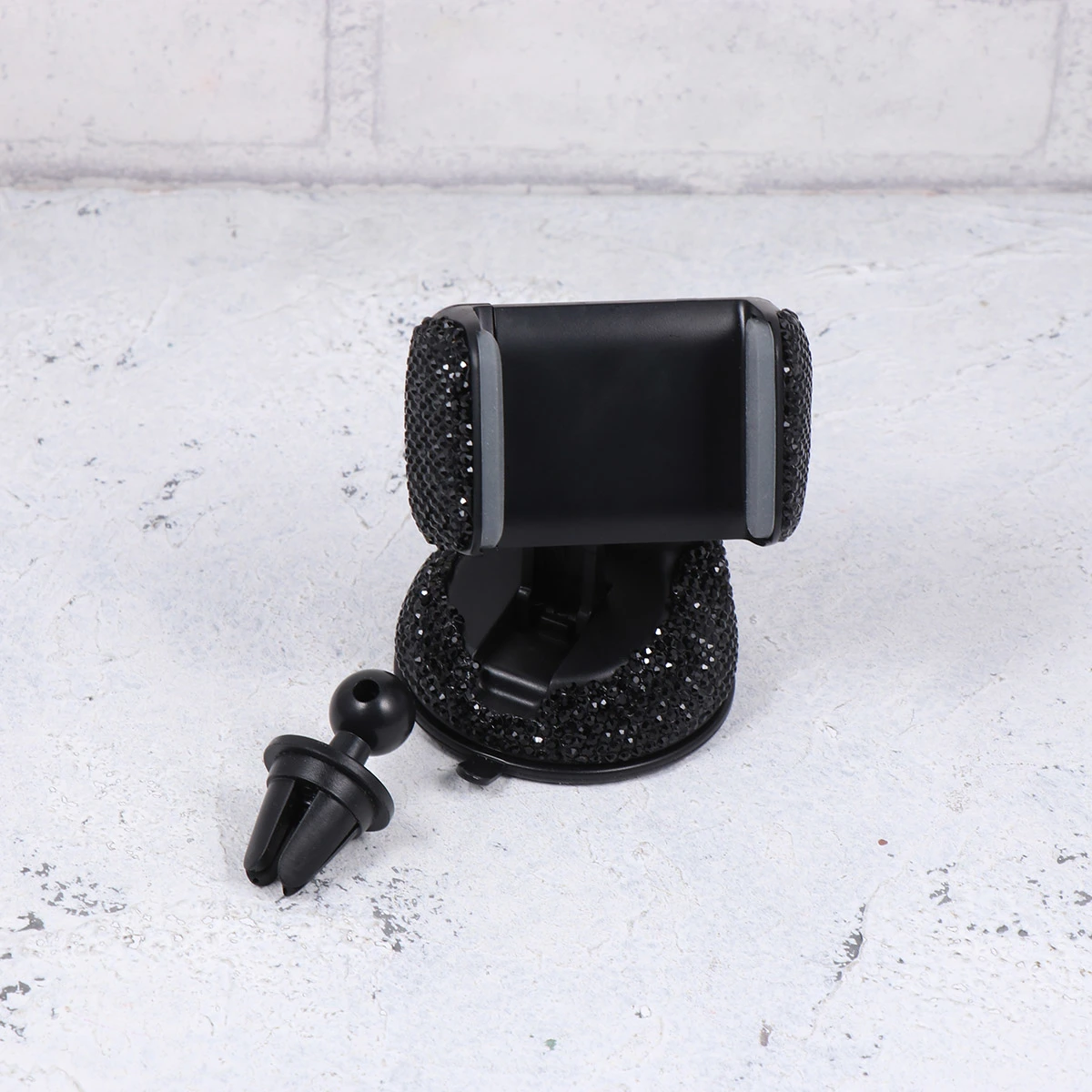 Mobile Phone Rack Navigation Holder Mounted with Diamond Mounted Suction Cup Multifunctional Phone Holder (Mine black Diamond)