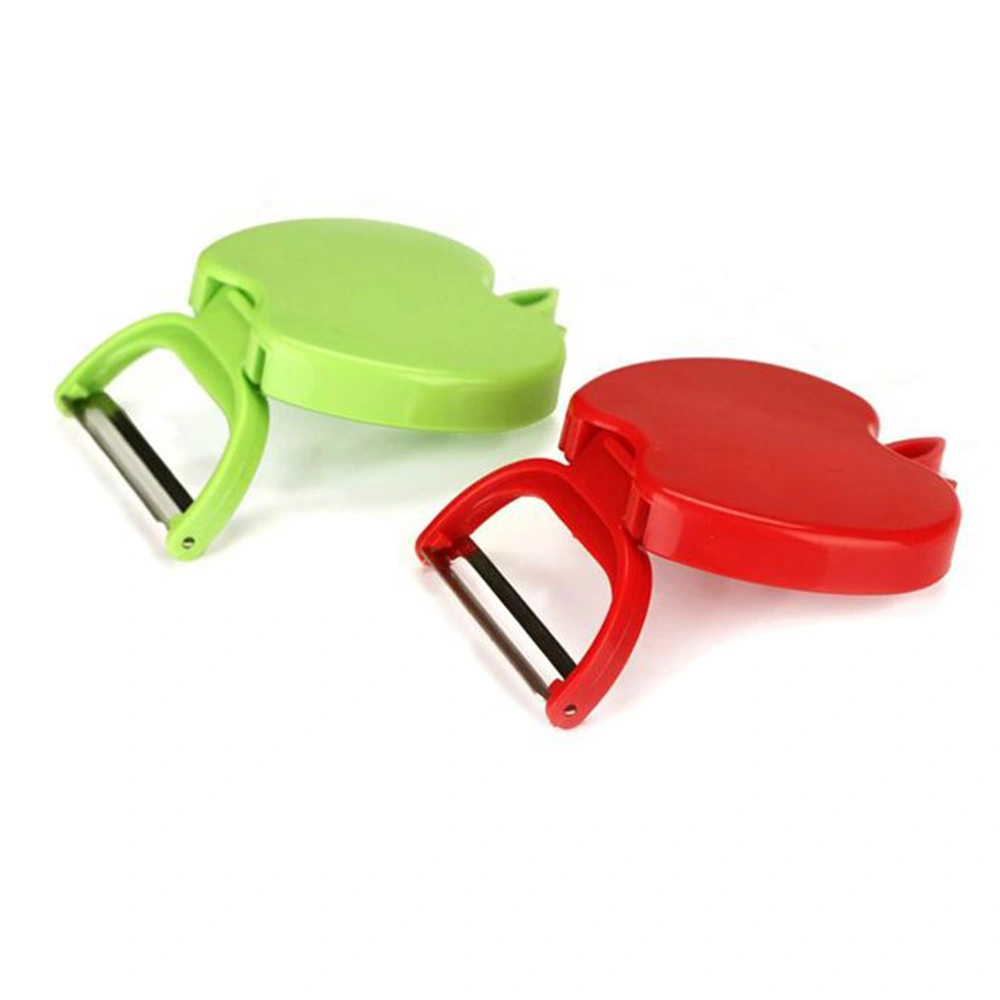 2pcs Foldable Apple Shaped Fruit and Vegetable Peeler Apple Peeler (Random Color)