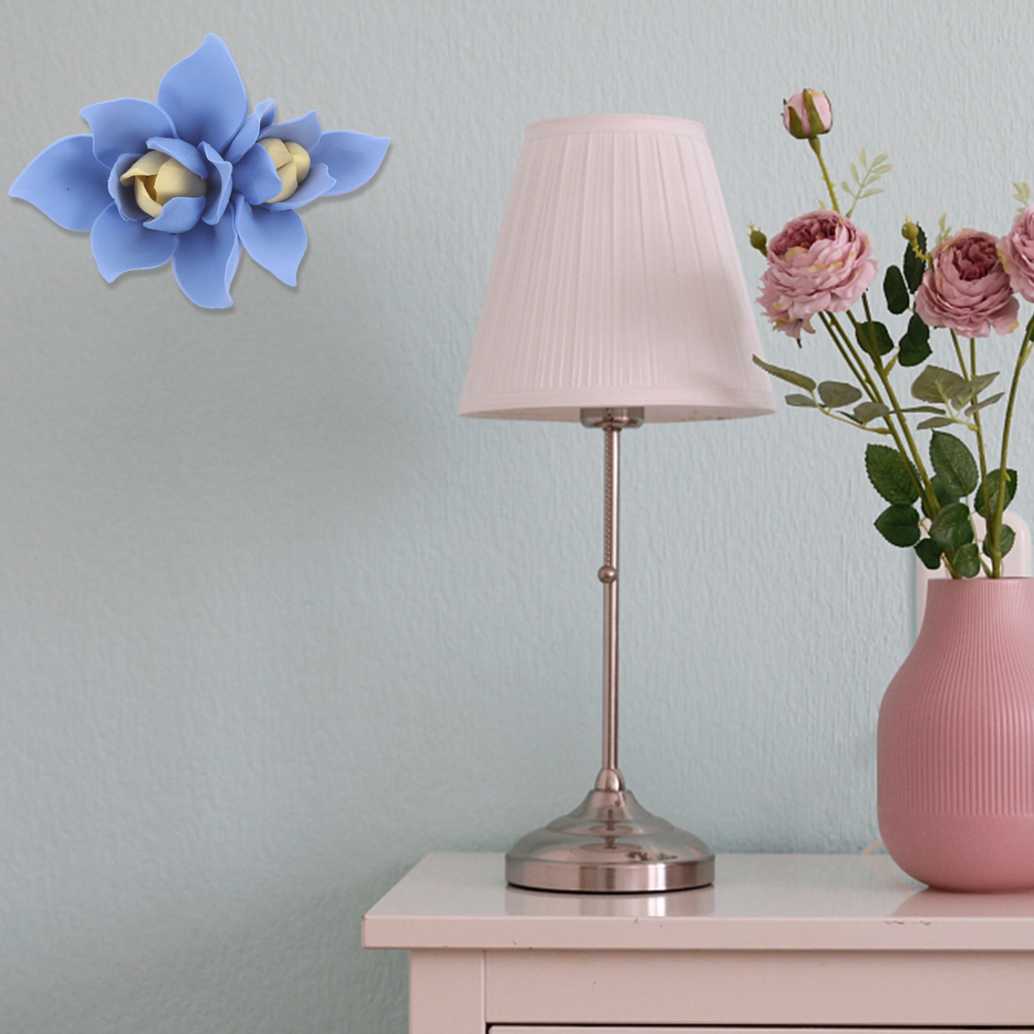 Ceramic Flower Wall Decor Ceramic  Wall Hanging 3D Ornament Wall Background Mural Hanging Decor