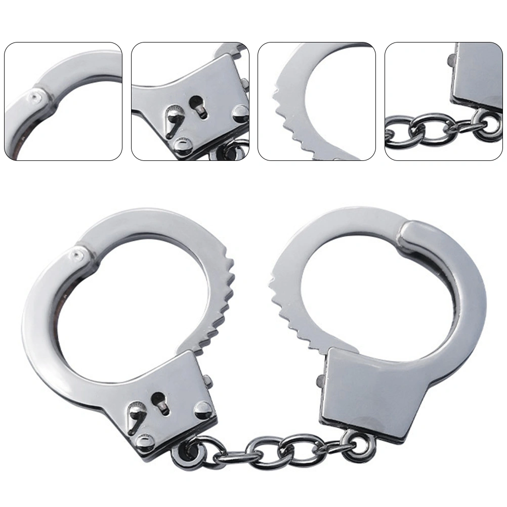 1PC Stylish Simulation Double Handcuffs Keychain Metal Keyring Bag Ornament