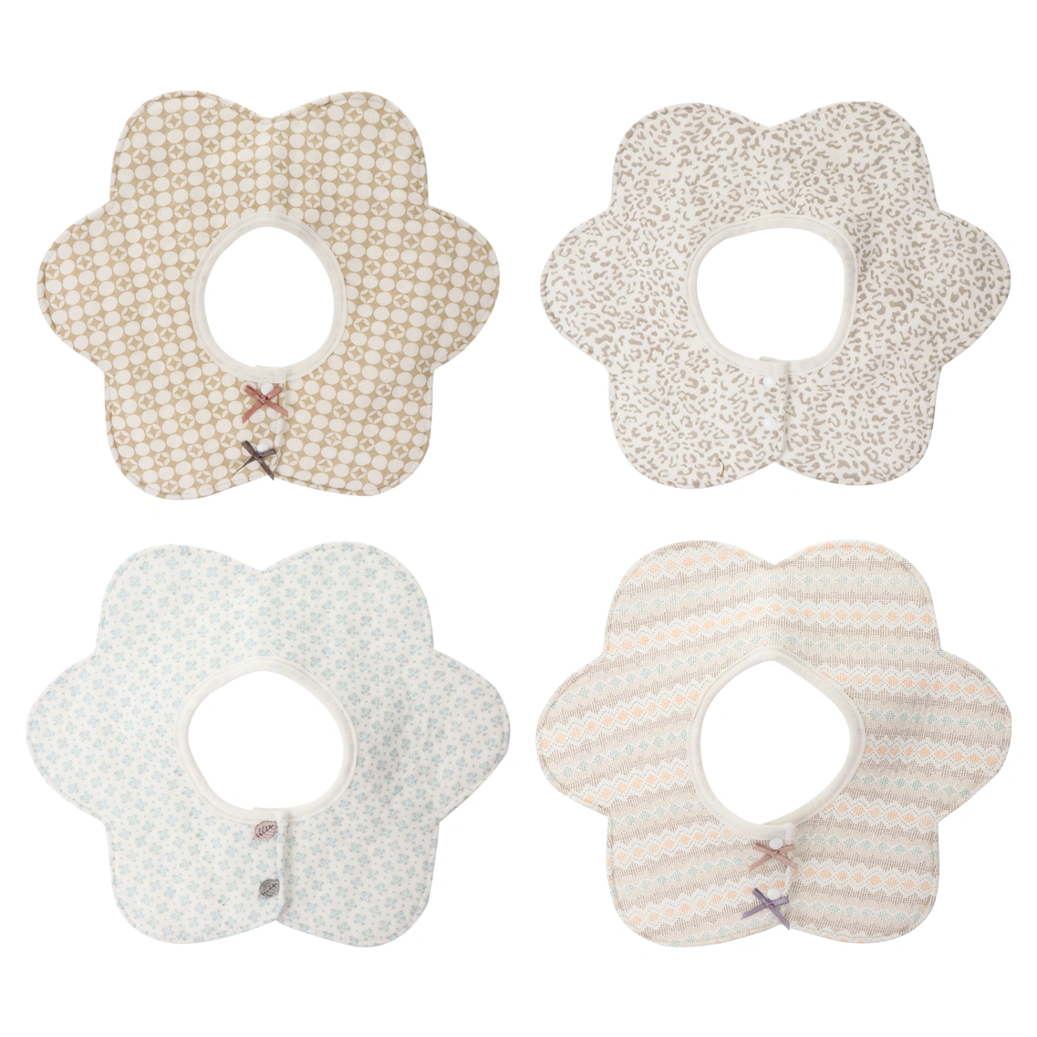 4pcs Waterproof Baby Bibs Cotton Bib Newborns Bibs Burp Cloth Baby Scarf Bibs