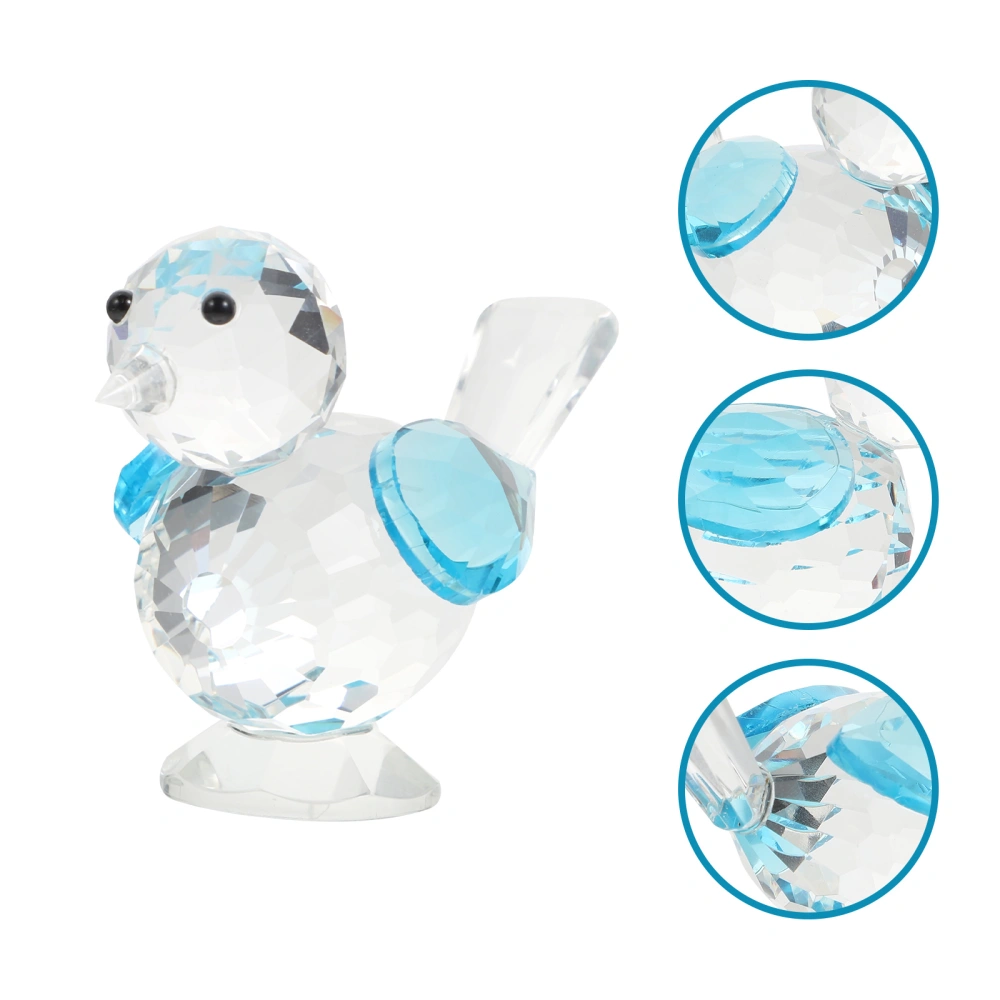 1pc Unique Glass Craft Little Bird Adorn Home Tabletop Decor Glass Ornament