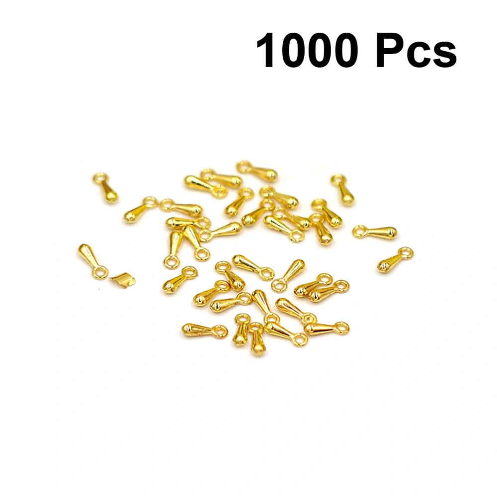 1000PCS DIY Alloy Accessories Extender Chain End Droplet Pendant Delicate Tail Chain Pendants for Crafts Jewelry Making Golden