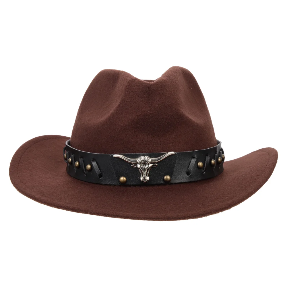 Fashionable Cowboy Hat Decorative Cowgirl Hat Wide Western Hat Curved Cowboy Costume