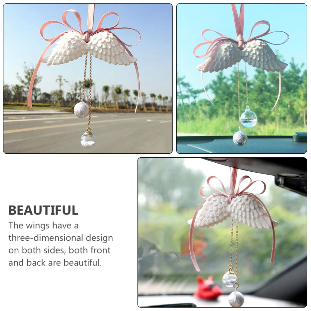 Car Rearview Mirror Pendant Angel Wing Air Freshener Perfume Pendant (Jasmine)