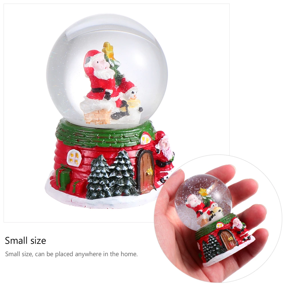 Christmas Crystal Ball Xmas Glass Ball Desktop Adornment (Random Style)