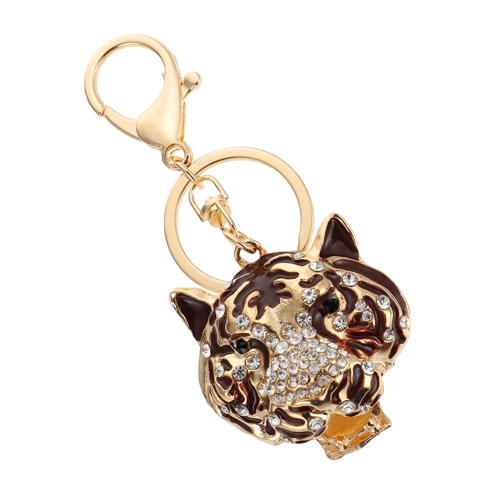 Rhinestone Studded Tiger Keychain Pendant Key Ring Pendant DIY Crafts Making Pendant