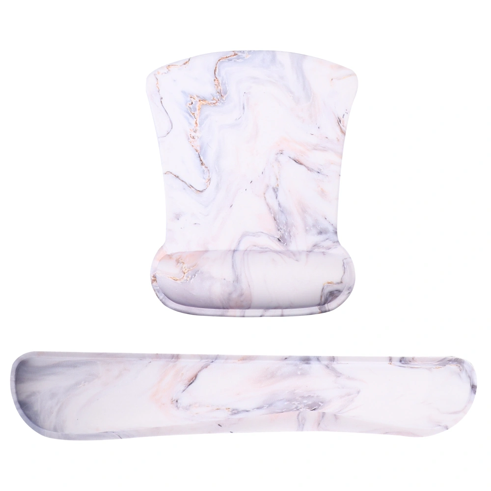 1 Set Mouse and Keyboard Wrist Rest Marble Pattern Wrist Support Cushion