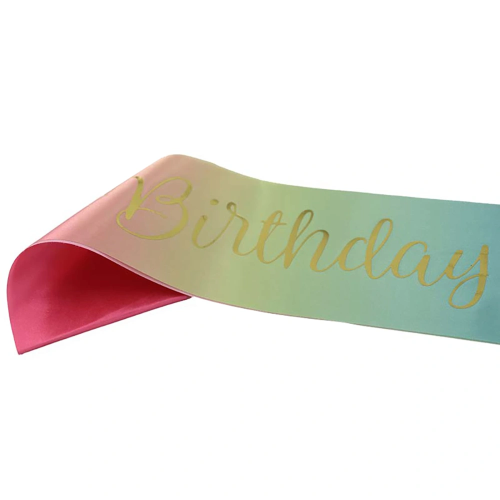 Colorful Birthday Sash Golden Birthday Queen Letters Etiquette Bands Pattern Satin Decorations Party Favors Accessories