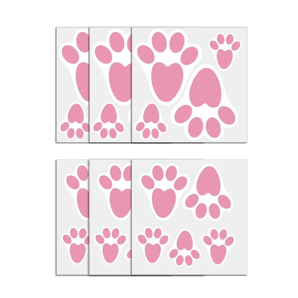 12 Sheets Footprint Stickers Cartoon Floor Decals Wall Decorative Patches Easter Pasters for Home Party