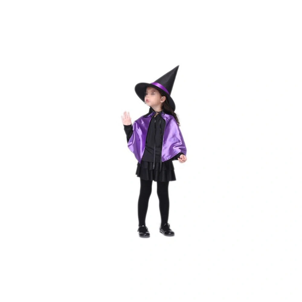 Witch Costume Children Halloween Cosplay Showing Costume Kit for Girls - Size L(Cloak Type)