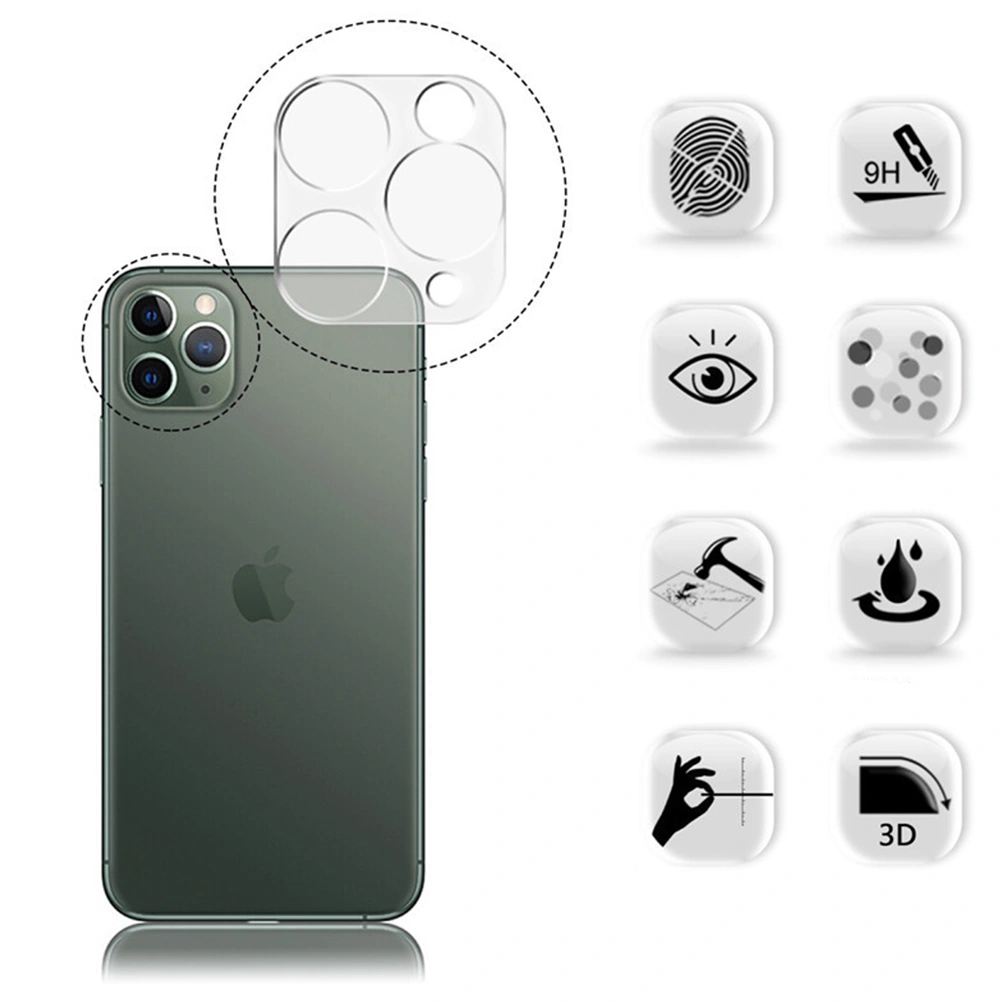 3D Lens Film Anti-scratch Tempered Glass Lens Protector Bubble-free Screen Protective Film Compatible for iPhone 11Pro/11Pro Max