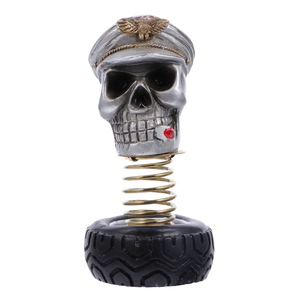 1Pc Creative Shaking Skull Head Desktop Ornament Car Interior Decoration