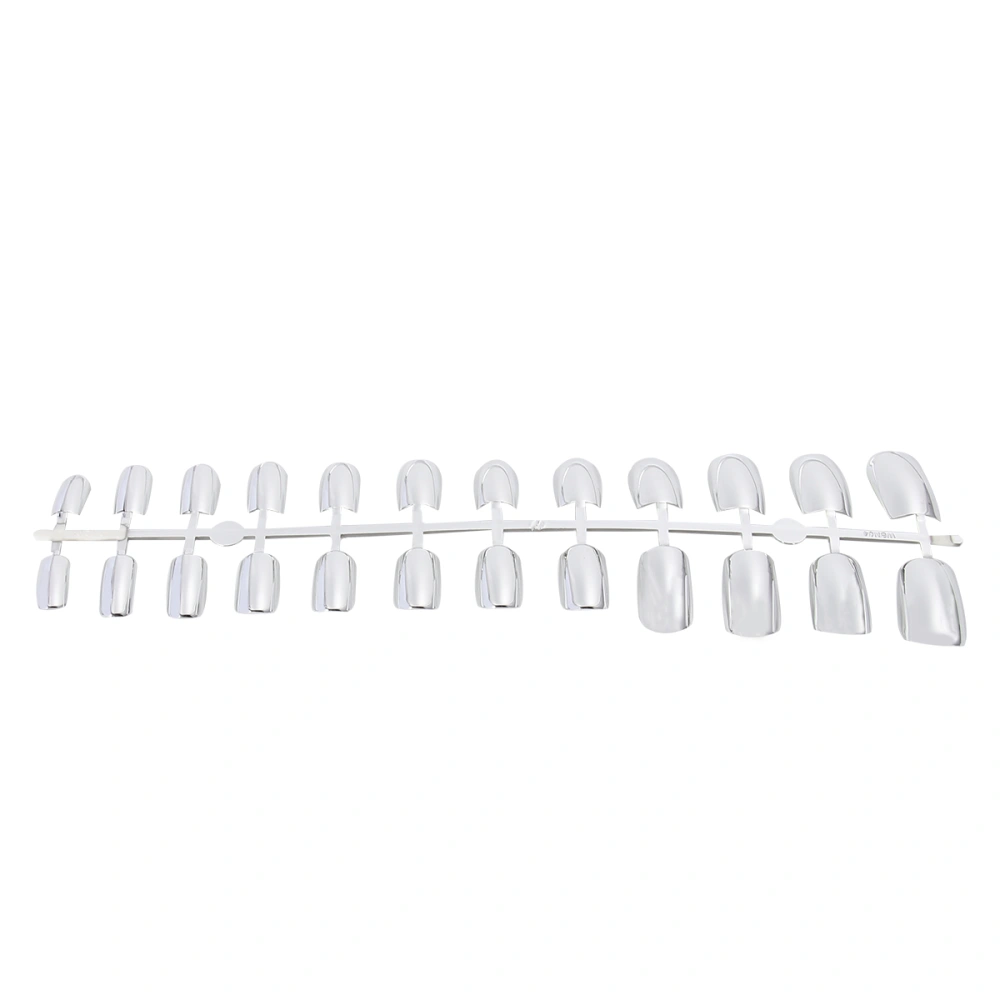 24 pcs Metallic Mirror Bright Nail Fake Sticker Nail Finished Piece