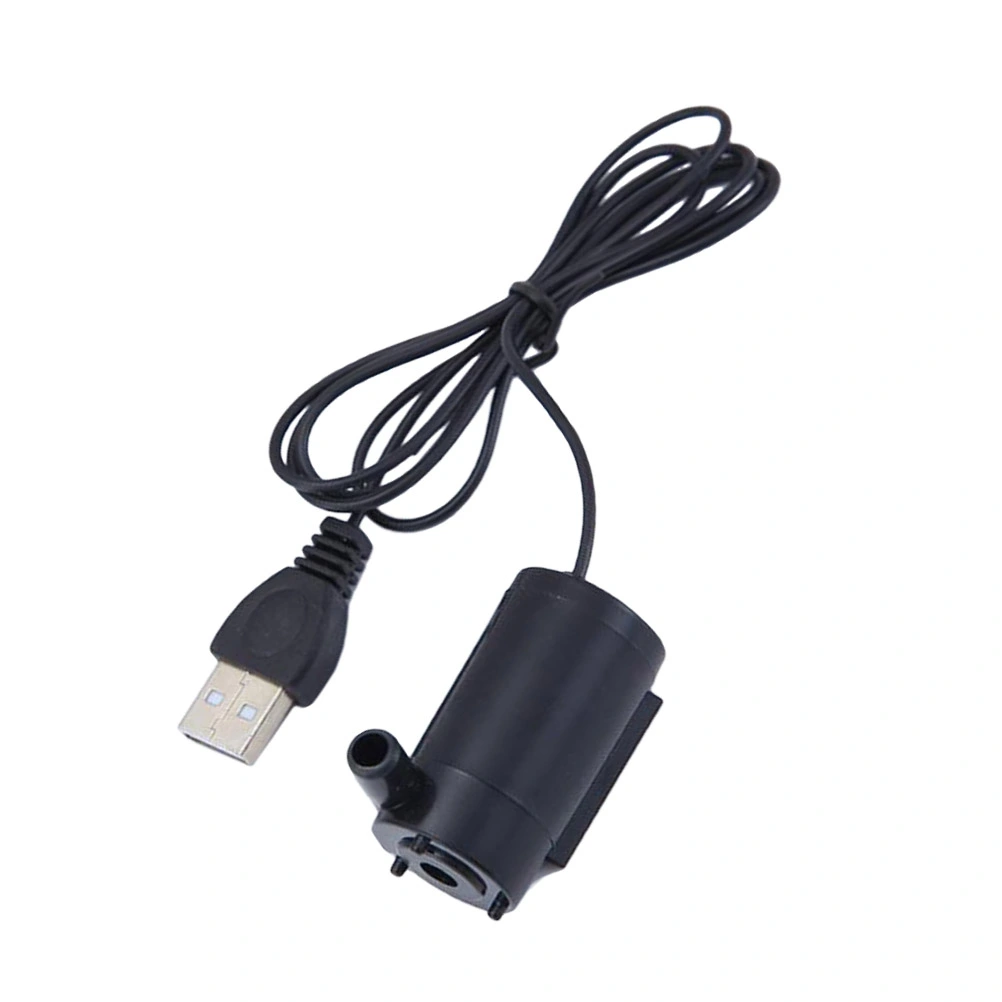 USB 1 Meter Cable Micro Water Pump Mini Submersible Pump Fountain Pump Aquarium Water Pump Small DC Motor Water Pump Black (Horizontal Type)