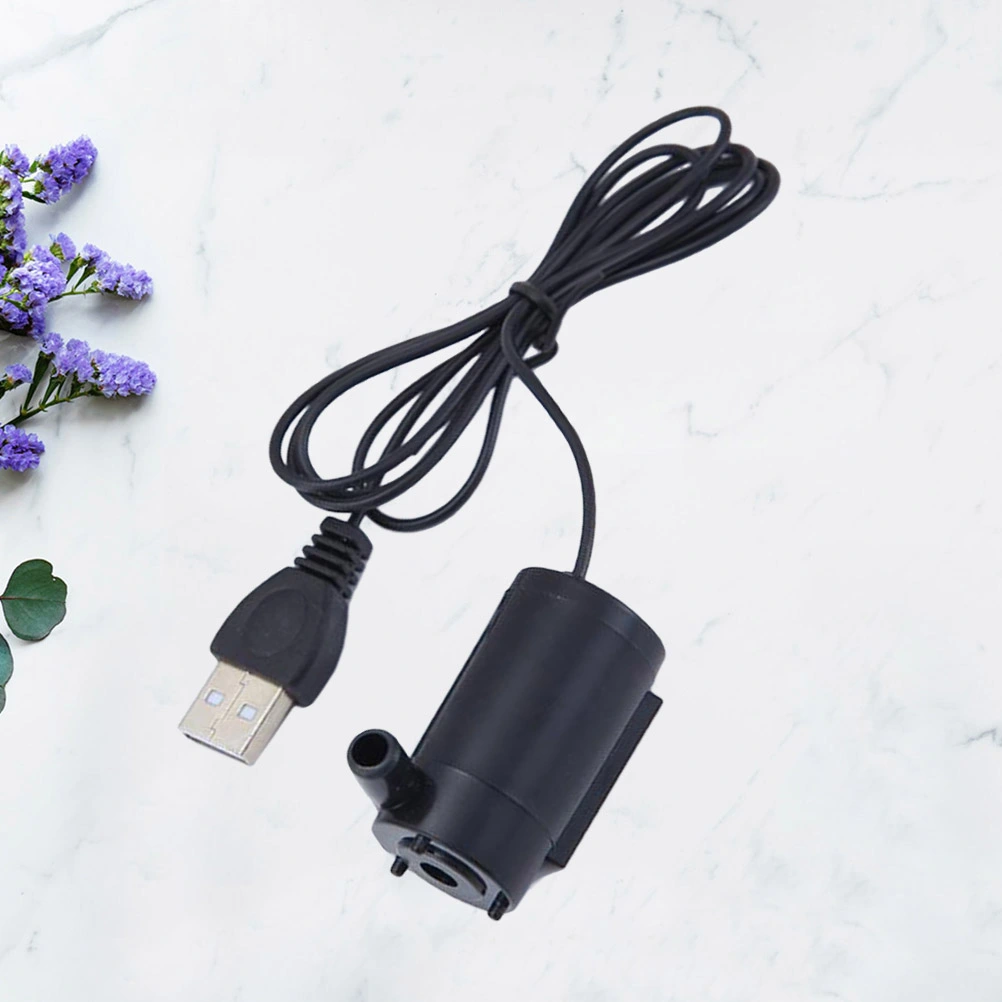 USB 1 Meter Cable Micro Water Pump Mini Submersible Pump Fountain Pump Aquarium Water Pump Small DC Motor Water Pump Black (Horizontal Type)