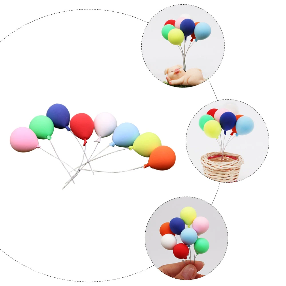 8pcs Miniature Balloon Ornaments Simulation Balloon Model Fairy Garden Decor