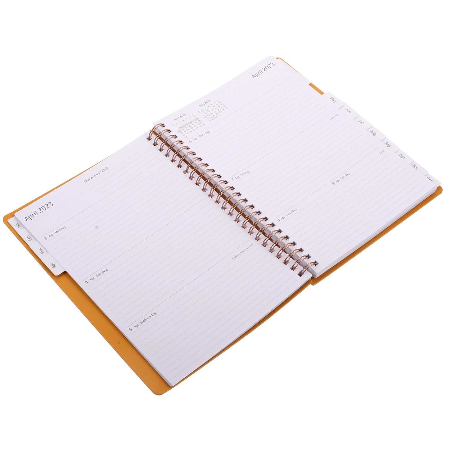 English Planner Notebook 2023 Planner Coil Notepad Side Turning Planner Notepad