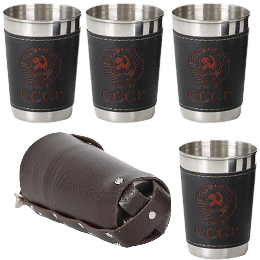 1 Set Camping Wine Cups Stainless Steel Small Wine Cups Portable Drinkware