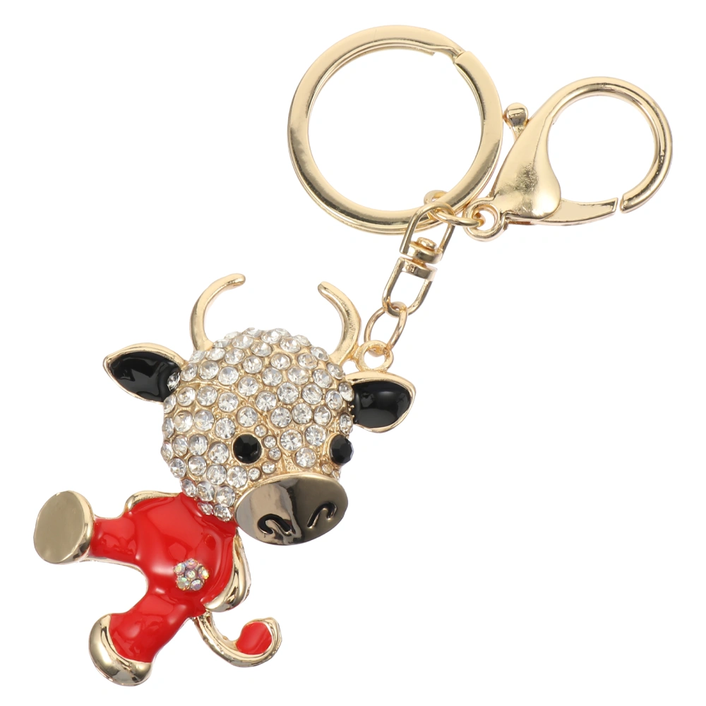 1pc Adorable Ox Style Key Chains Key Ring Bag Ornament Bag Decoration Accessory